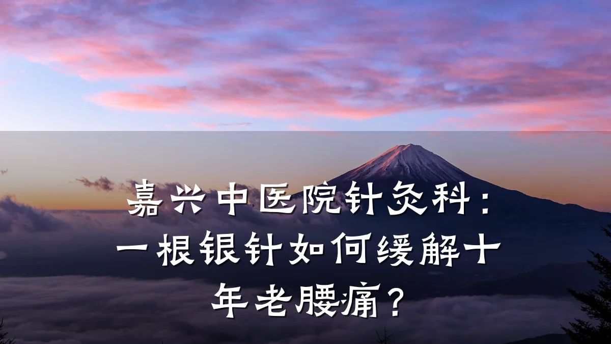 嘉兴中医院针灸科：一根银针如何缓解十年老腰痛？
