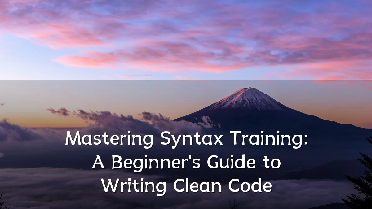 Mastering Syntax Training: A Beginner's Guide to Writing Clean Code